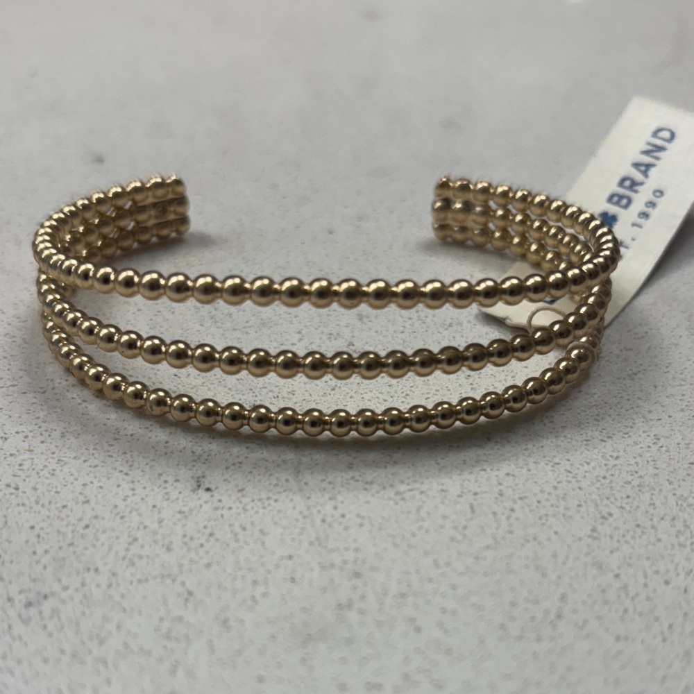 NWT Lucky Brand Gold Beaded Cuff Bracelet